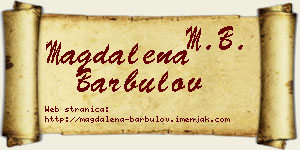 Magdalena Barbulov vizit kartica